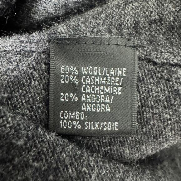 Lafayette 148 Wool Cashmere Angora Wrap Cardigan Sweater Gray Size Large - Picture 8 of 8
